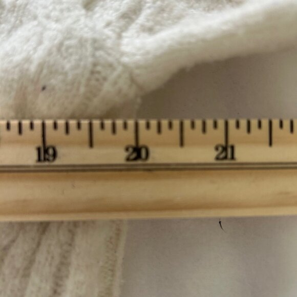 Nordstrom Wool Dress Stretch Cable Knit Sweater Midi Ivory Minimalist Size Large - Picture 8 of 10